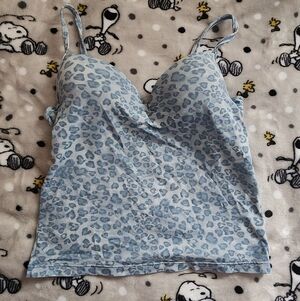 DeMillus Y2K 2000s Cheetah Print Cami